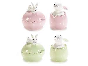 Wholesaler ceramic rabbit container jar