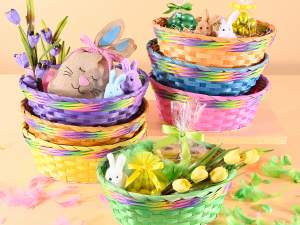 wholesale oval colored bamboo baskets