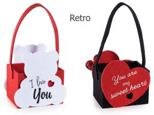 Wholesale heart teddy bear cloth handbags