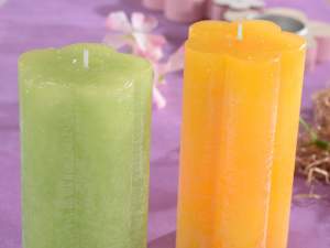 wholesale tall colored flower candles