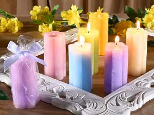 wholesale tall colored flower candles