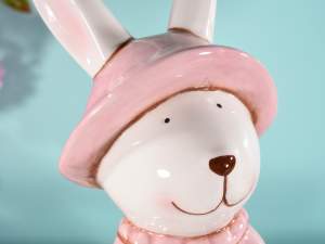 wholesale ceramic easter rabbit couple