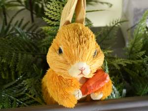 Colorful natural fiber decorative easter rabbit