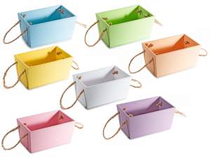 wholesale wooden basket with rope handles