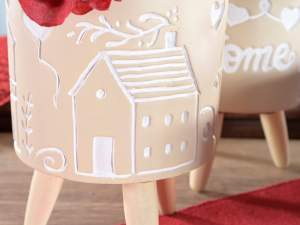 wholesale decoration vase three legs wood home
