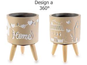 wholesale decoration vase three legs wood home