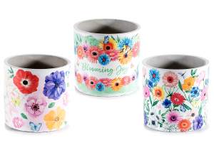 wholesale round vase of colorful flowers