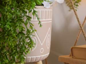 wholesaler tribal tripod concrete pot