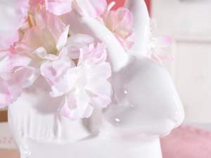 Florero de conejo de cerámica blanca al por mayor