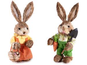 Conejito de Pascua de fibra decorativa al por mayo