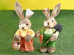Conejito de Pascua de fibra decorativa al por mayo