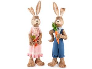 Exhibición conejito Pascua de fibra al por mayor