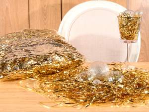 ingrosso paglietta filamenti oro decoro pacchi
