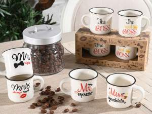 ingrosso tazzine caffè miss boss mrs mr