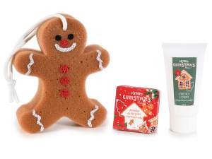 Grossista natale prodotti corpo spugna pan zenzero