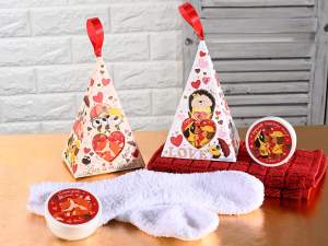 ingrosso confezione regalo calzini crema