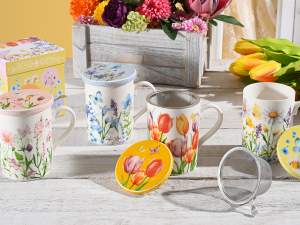 ingrosso tazza tisaniera scatola regalo fiori
