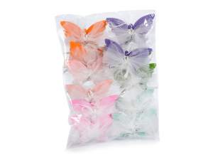 Grossista farfalle stoffa organza