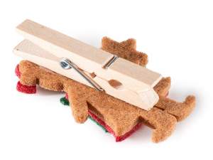 Ingrosso mollette legno omino pan di zenzero