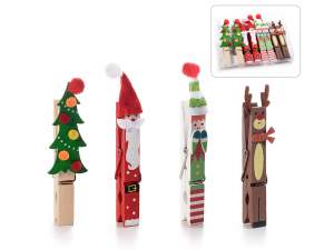 Grossisti mollette Natale legno