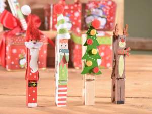 Grossisti mollette Natale legno