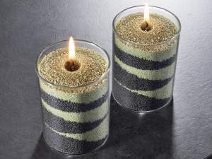 ingrosso cera sabbia verde salvia candele