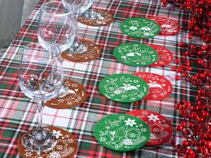 Ingrosso sottobicchieri panno Natale
