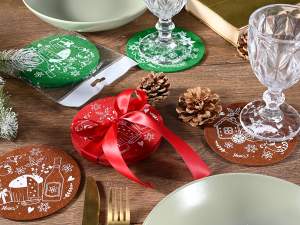 Ingrosso sottobicchieri panno Natale