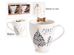 Grossista tazze natale decori oro vero