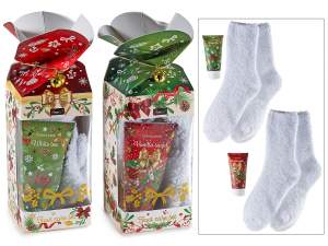 ingrosso regalo natale calze crema piedi