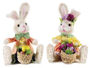 grossista conigli pasqua decoro finto pelo