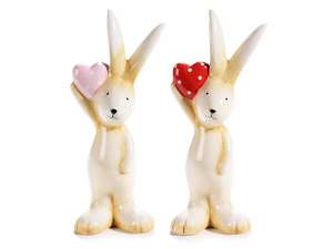 ingrosso coniglio ceramica cuore pois