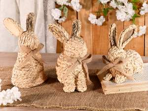 Coniglietti decorativi legno fibra ingrosso