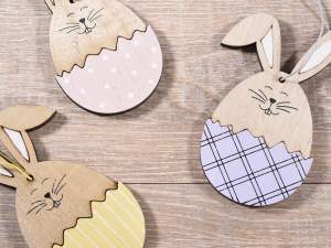 Coniglietti pasquali in legno all'ingrosso
