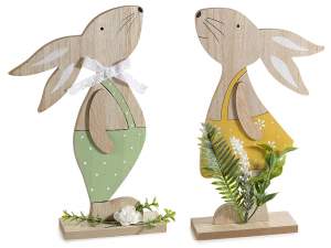 grossista conigli in legno pasquali