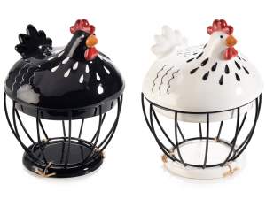 ingrosso porta frutta metallo gallina