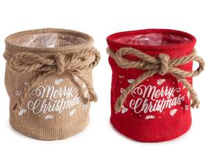 ingrosso cestino vaso rivestito natale