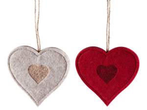 Decoración de tela con forma de corazón al por may