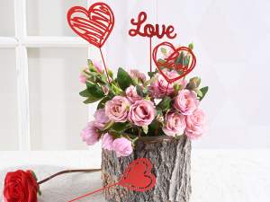 Paquete de corazones de amor en forma de palo