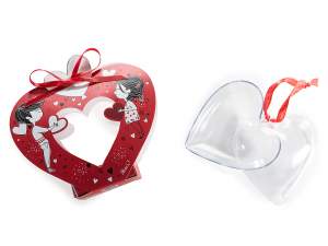 Corazones transparentes abribles para colgar