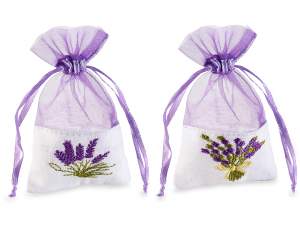 lavender embroidered favor bags