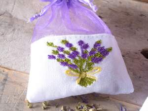 lavender embroidered favor bags