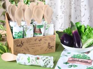 wholesale wooden spoon ladle dish towel