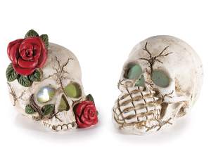 Mayorista luces LED calavera resina para Halloween