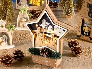 décorations de crèche en bois en gros