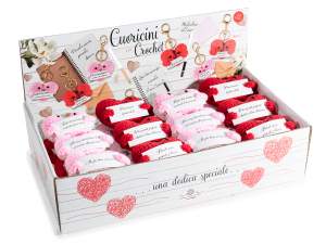 wholesale crochet heart keychains