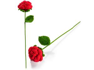 wholesale red crochet rose