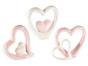 Ingrosso cuori in ceramica arredo