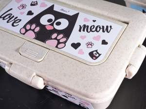 cutie de prânz pentru copii de pisică neagră cu ri