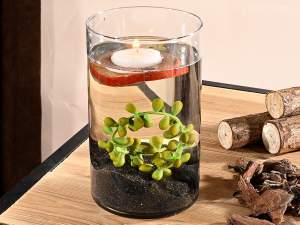 Wholesale clear glass cylindrical vase
